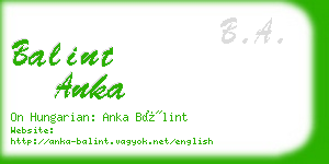 balint anka business card
